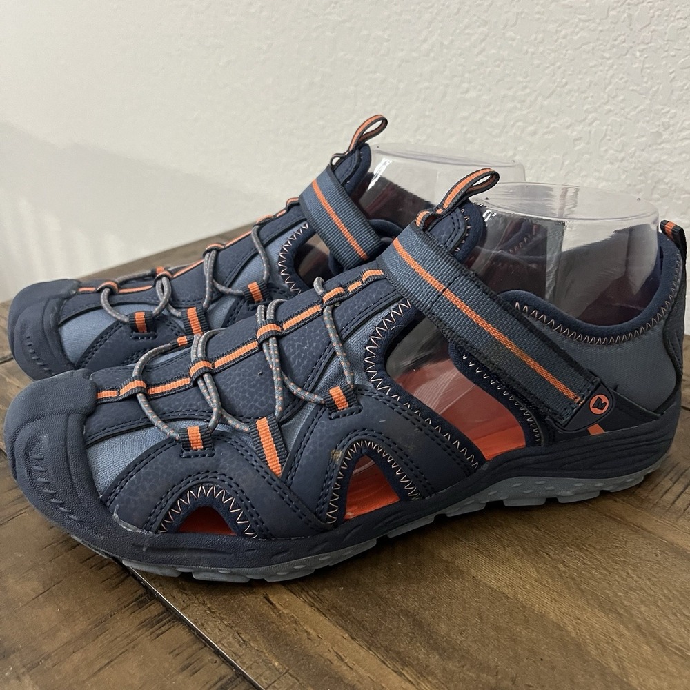 Merrell Hydro 2 MK266972 Men's US 6M Sandal Navy Orange‎ Hook & Loop Water Shoes